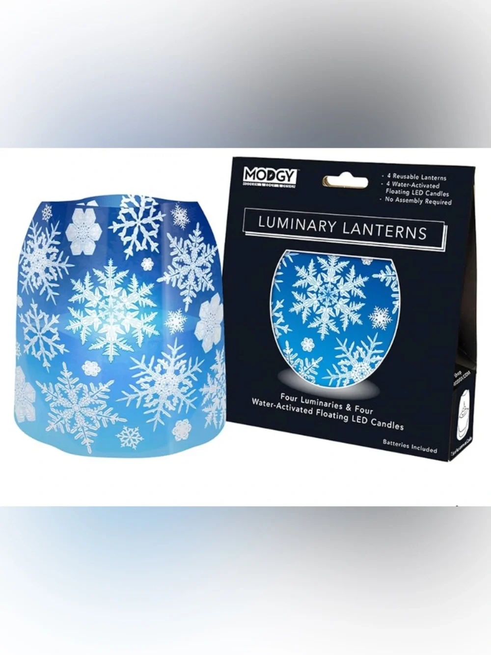Modgy Luminary Snowflake Lanterns Water Activated Set Of 4